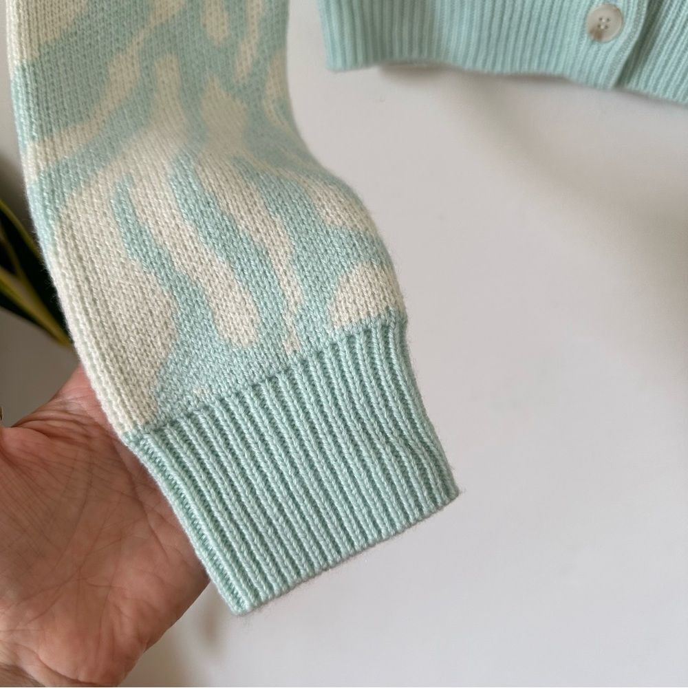NAADAM Cashmere Wool Cropped Cardigan Seafoam Button Front Size S - Picture 4 of 5